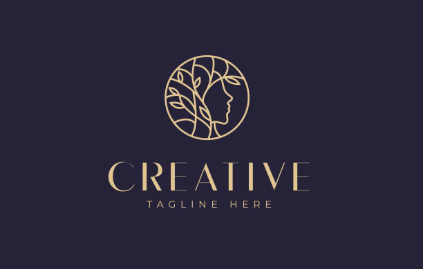 stockillustraties, clipart, cartoons en iconen met woman nature logo design template. - logo